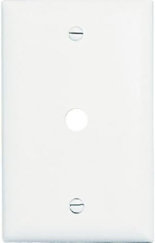 Pass & Seymour, 1 Gang Nylon Wall Plate with 1 Telephone Hole Opening, White