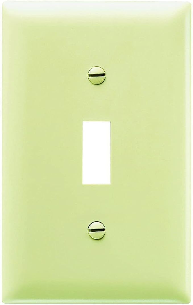 Pass & Seymour, 1 Gang Toggle Opening Wall Plate, Ivory