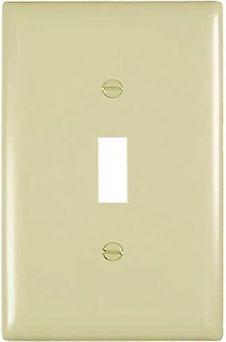 Pass & Seymour, 1 Gang Wall Plate with 1 Toggle Opening, Ivory