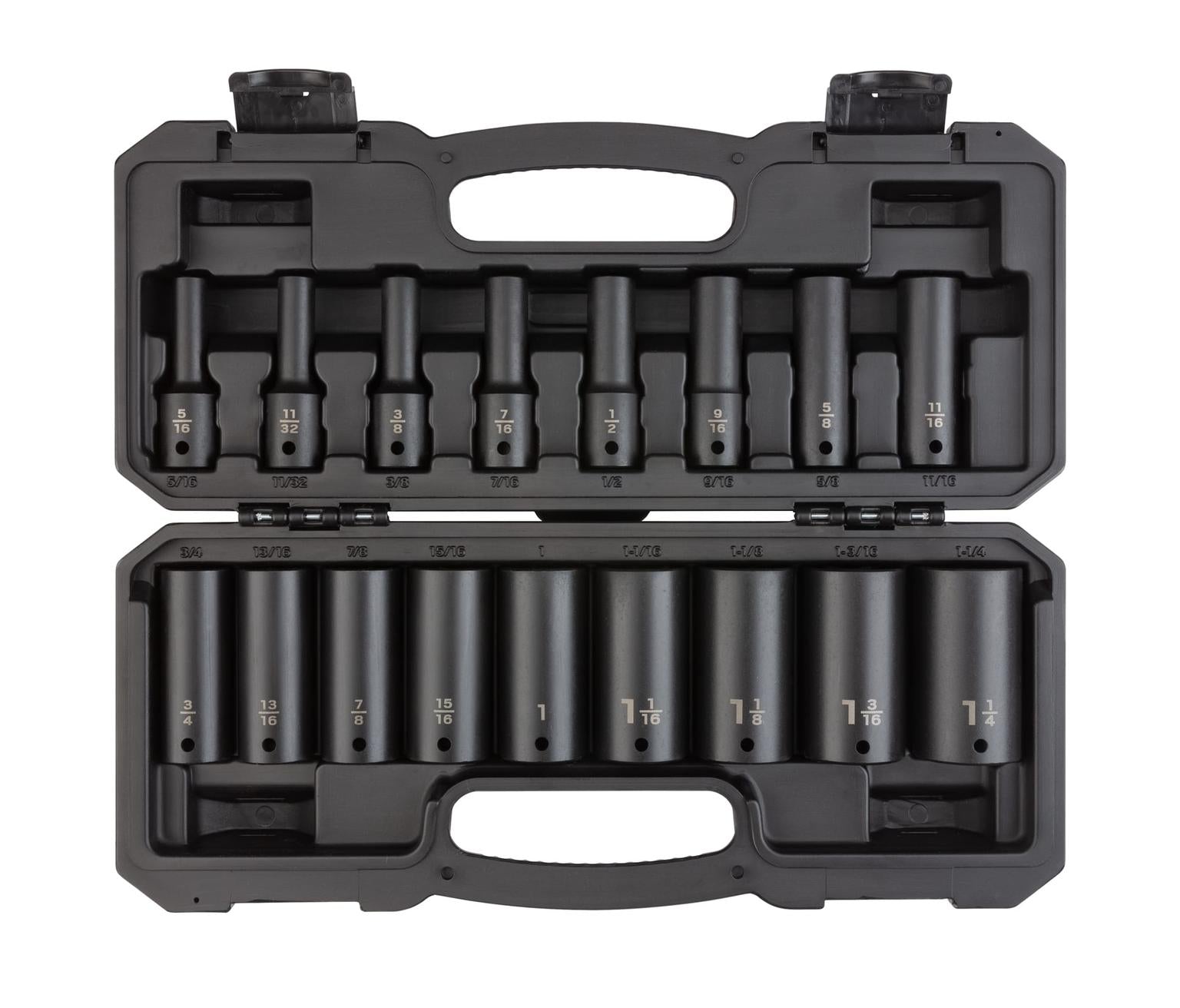 Tekton, 1/2 Inch Drive Deep 6-Point Impact Socket Set, 17-Piece (5/16 - 1-1/4 in.)