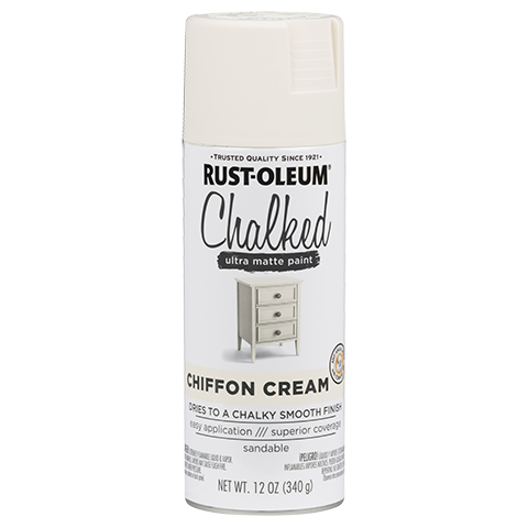 RUST-OLEUM, 12 OZ Chalked Paint Ultra Matte Spray Paint - Chiffon Cream