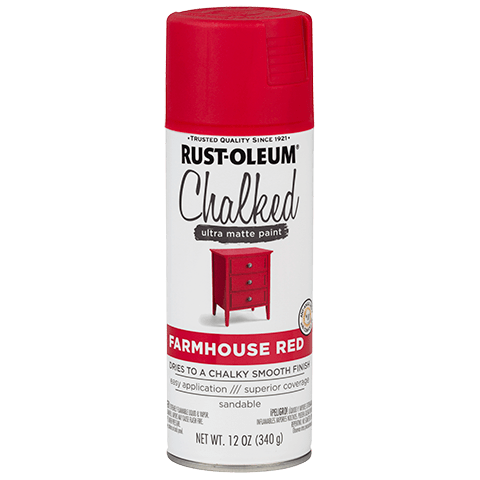 RUST-OLEUM, 12 OZ Chalked Paint Ultra Matte Spray Paint - Farmhouse Red