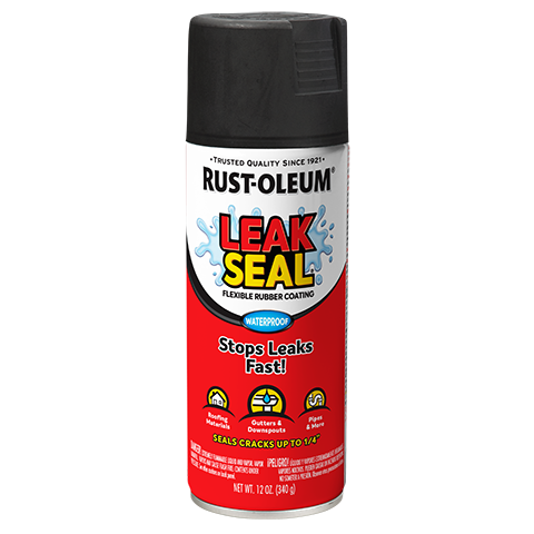 RUST-OLEUM, 12 OZ LeakSeal Black Flexible Rubber Coating Spray Paint