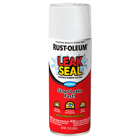 RUST-OLEUM, 12 OZ LeakSeal White Flexible Rubber Coating Spray Paint