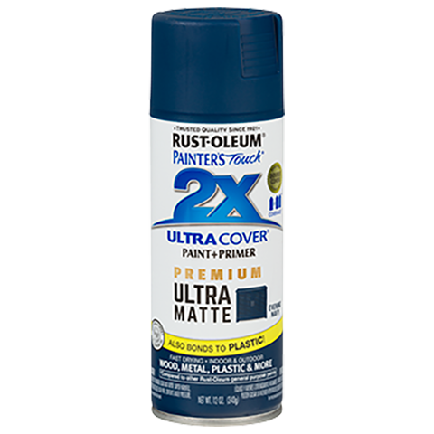 RUST-OLEUM, 12 OZ Painter's Touch 2X Ultra Cover Matte Spray Paint - Matte Evening Navy