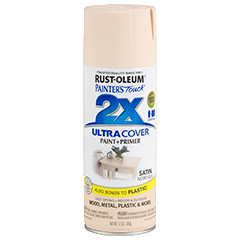 RUST-OLEUM, 12 OZ Painter's Touch 2X Ultra Cover Satin Spray Paint - Satin Ivory Silk