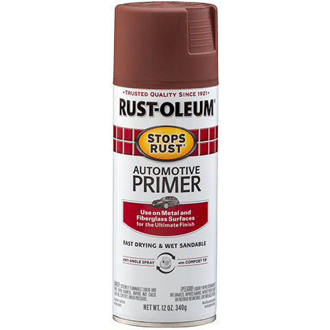 RUST-OLEUM, 12 OZ Stops Rust Automotive Primer Spray - Flat Red