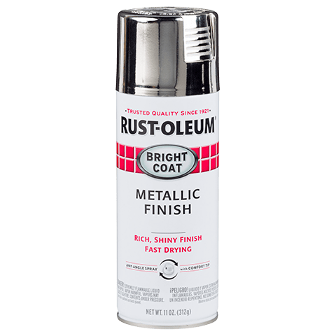 RUST-OLEUM, 12 OZ Stops Rust Bright Coat Spray Paint - Chrome