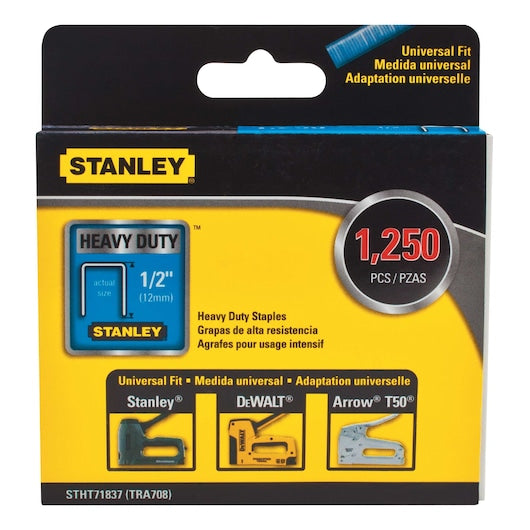 Stanley-Werkzeuge, 1,250 Piece 1/2 in Heavy Duty Narrow Crown Staples