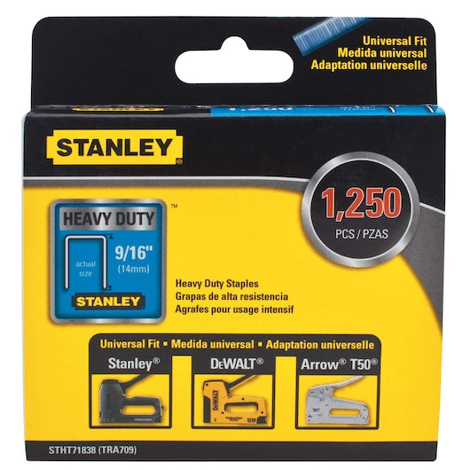 Stanley-Werkzeuge, 1,250 Piece 9/16 in Heavy Duty Narrow Crown Staples