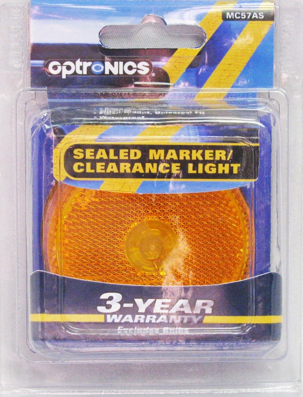 Optronik, 2-1/2in Yellow Recess Mount Marker/Clearance Light with Built-in Reflex