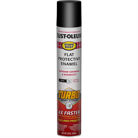 RUST-OLEUM, 24 OZ Stops Rust Gloss Protective Enamel with Turbo Spray System Spray Paint - Gloss Black