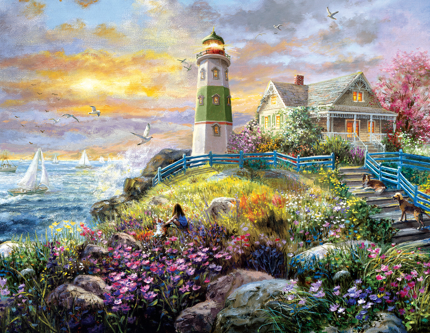 Sunsout, A Lighthouse Memory 1000+ Piece Puzzle