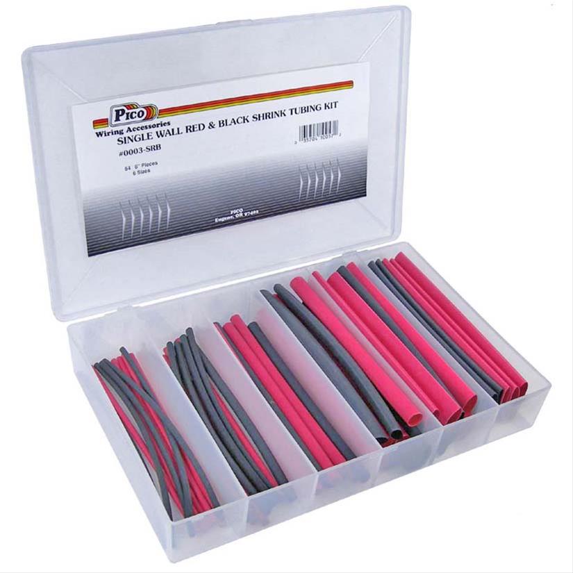 Pico, Assorted Single-Wall Red & Black Shrink Tubing Kit, 54pcs