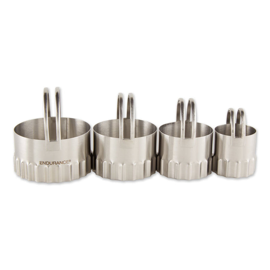 RSVP, BISCUIT CUTTERS - ROUND RIPPLED SET OF 4