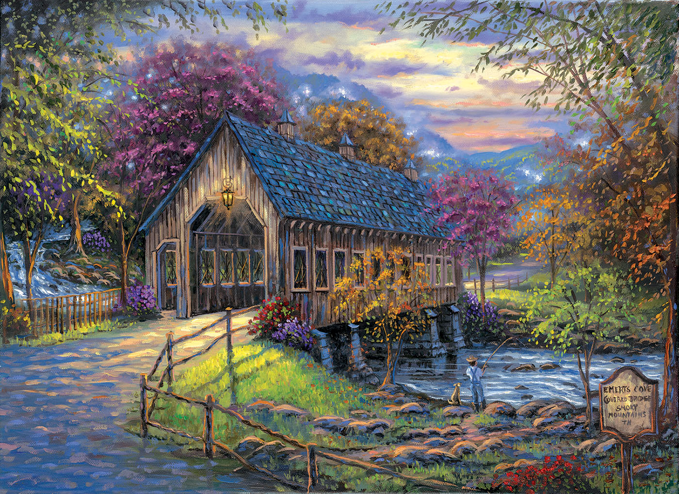 Sunsout, Emerts Cove Covered Bridge 500 Piece Puzzle