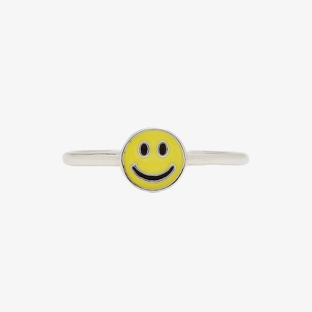 Pura Vida Armbänder, Enamel Happy Face Ring