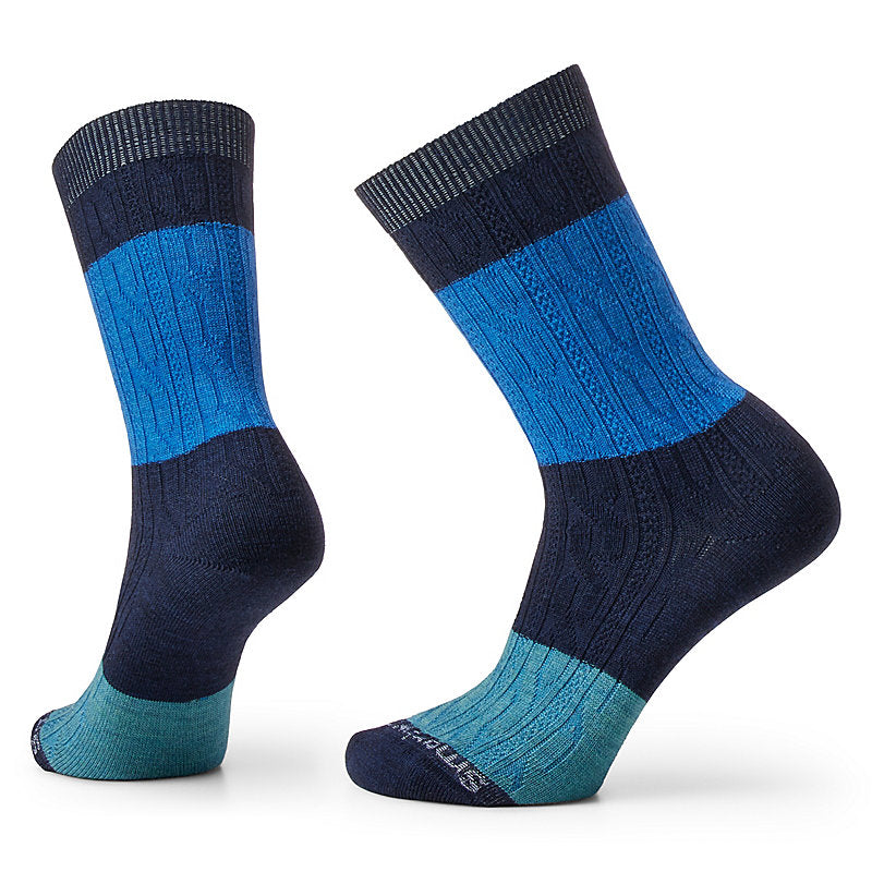 Smartwool, Everyday Color Block Cable Zero Cushion Crew Sock