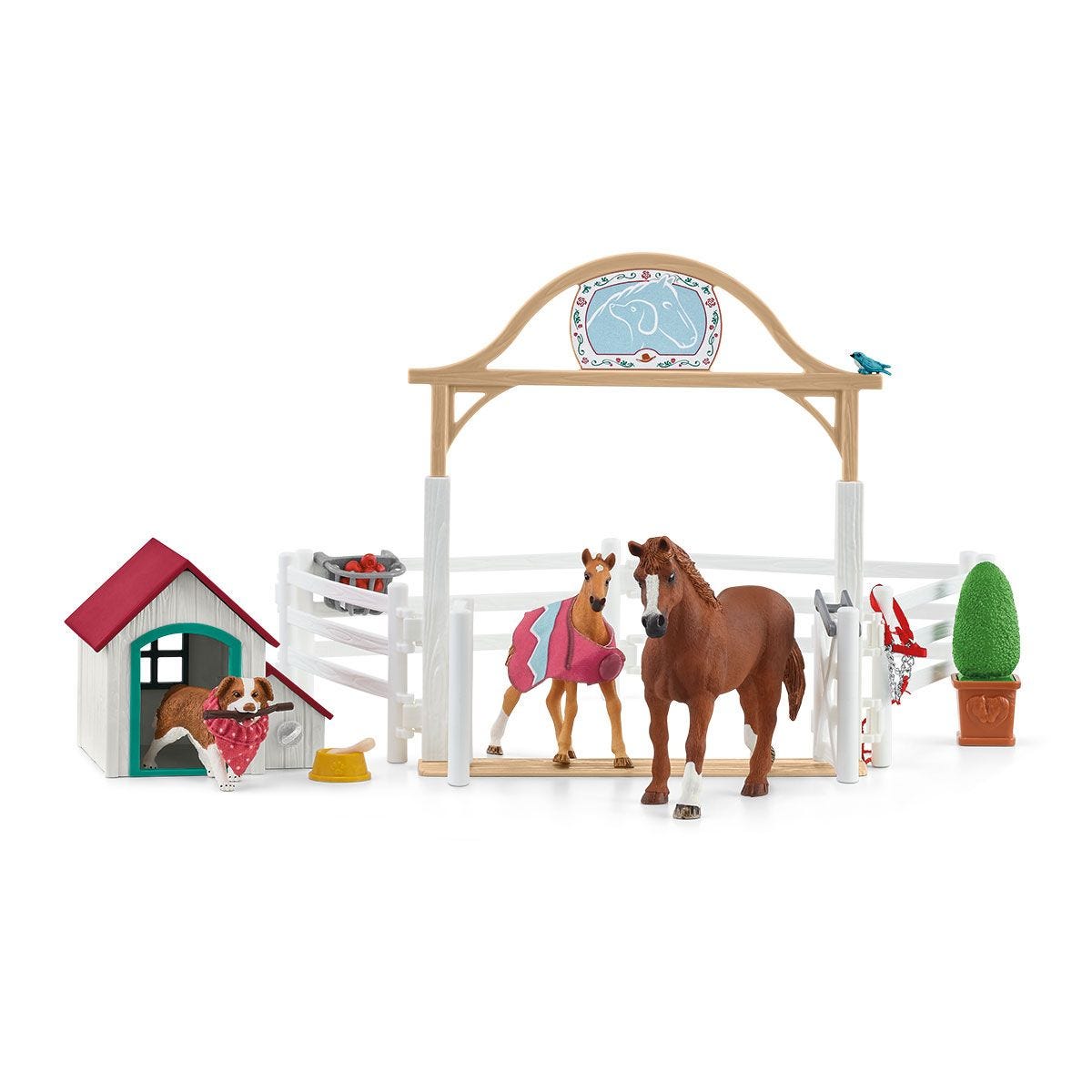 Schleich, Hannah's Guest Horses with Ruby the Dog