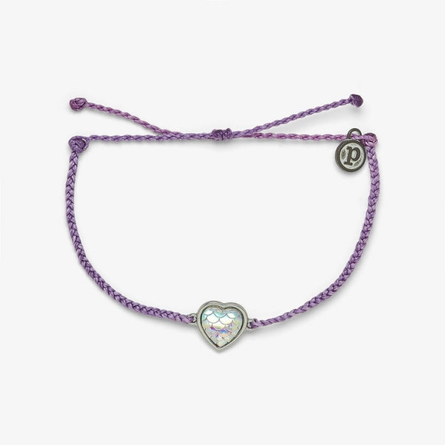 Pura Vida Armbänder, Mermaid Heart Silver Bracelet