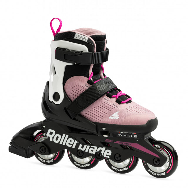 Rollerblade, Microblade Kids Adjustable Fitness Inline Skate, Pink/White