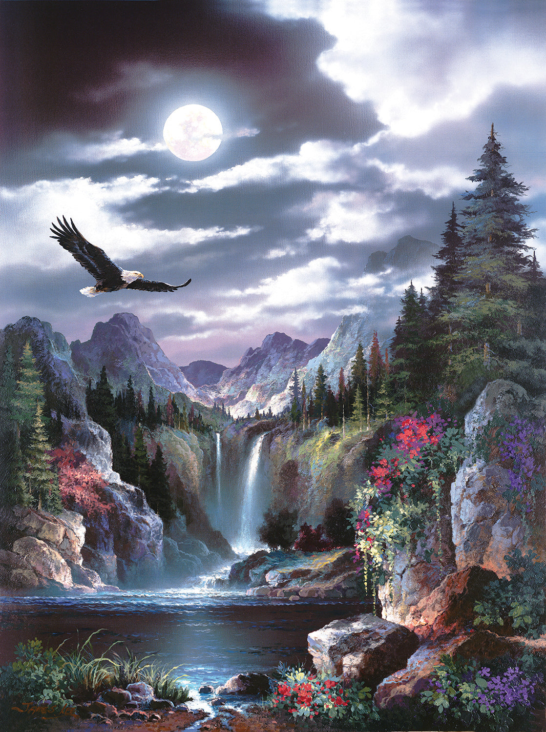 Sunsout, Moonlit Eagle 1000 Piece Puzzle