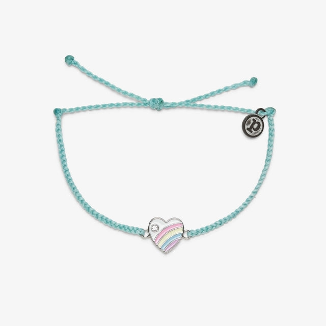 Pura Vida Armbänder, Pastel Vintage Heart Silver Bracelet