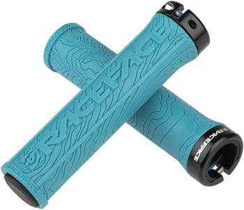 Gesicht des Rennens, RACEFACE HALF NELSON GRIPS - TURQUOISE, LOCK-ON