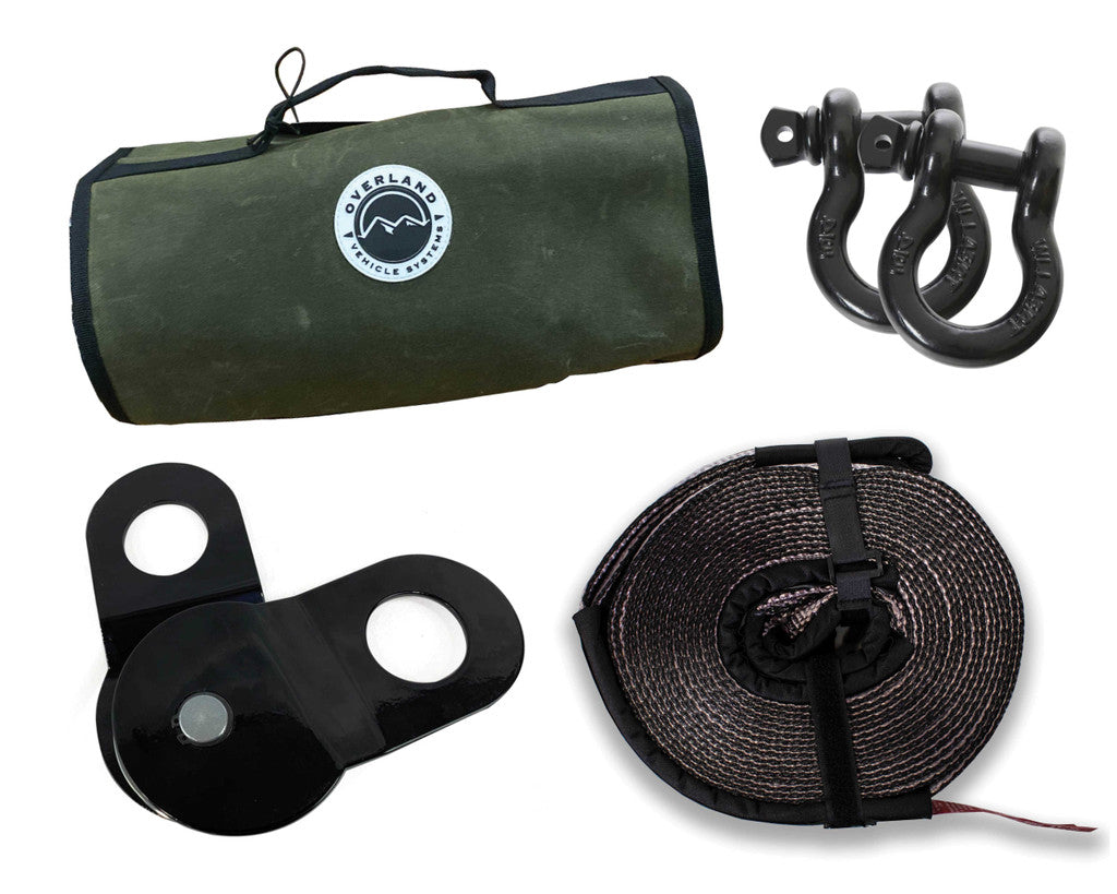 Überlandfahrzeug-Systeme, Recovery Kit With Tow Straps D Rings And Snatch Block