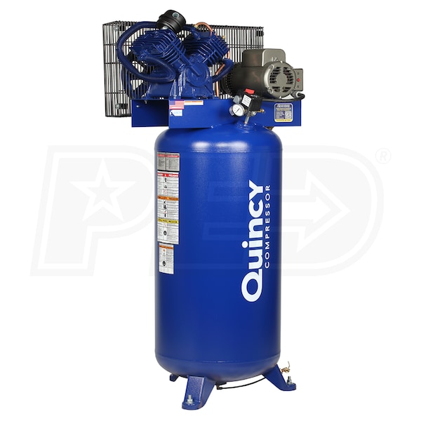 Quincy, Two-Stage 5HP Reciprocating Compressor, 60gal, Vertical