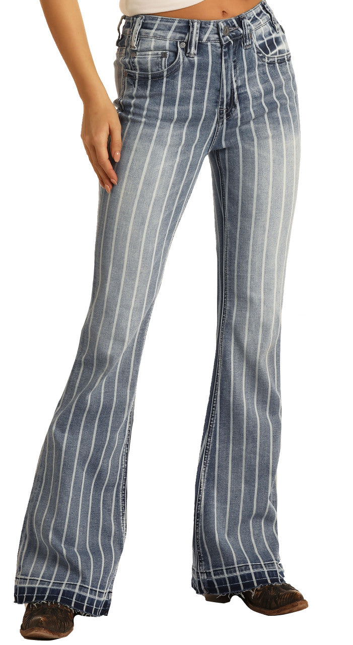 Panhandle Slim, Women's High Rise Extra Stretch Striped Trouser Jean