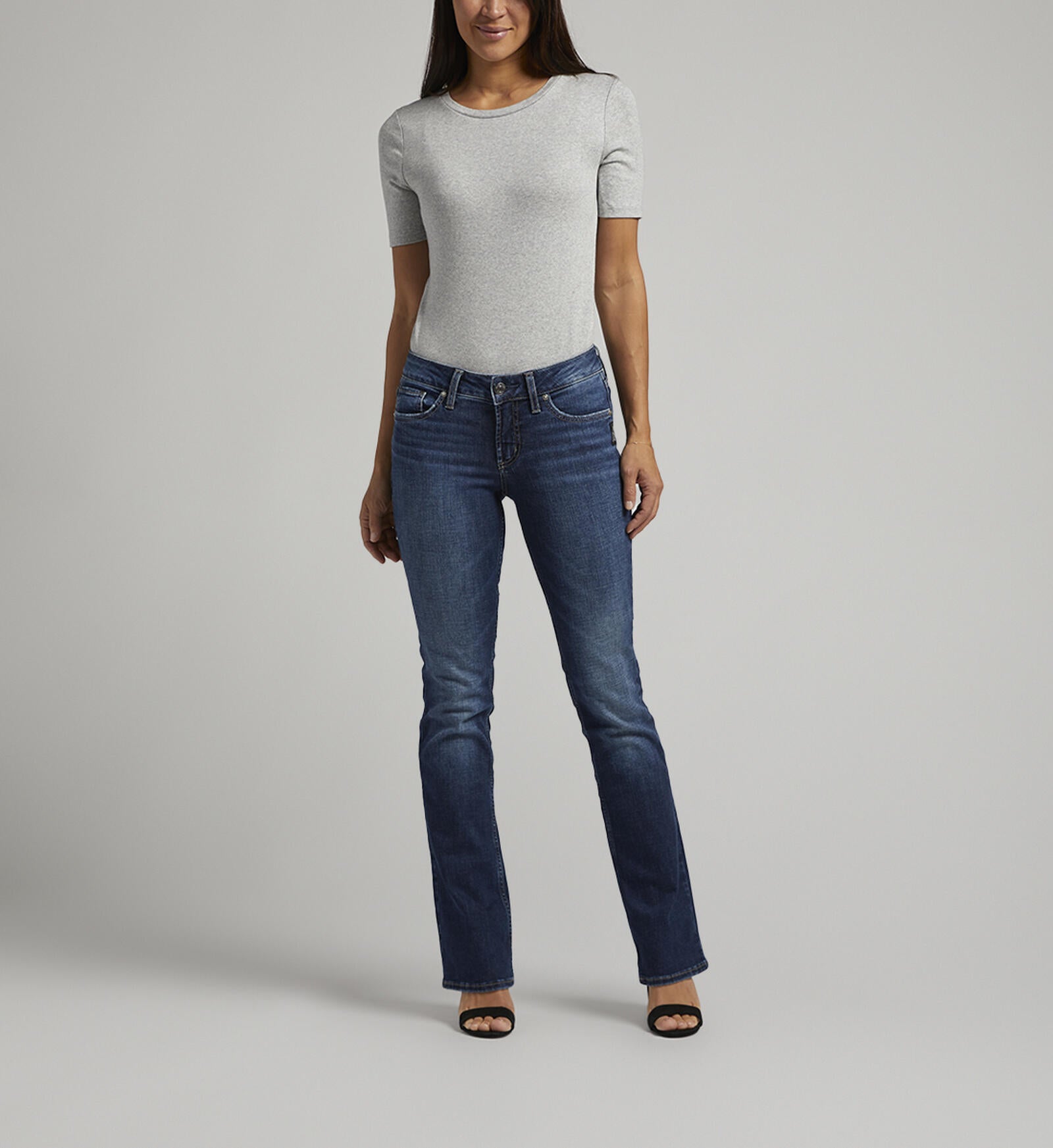 Silver Jean Co, Women's Suki Mid Rise Slim Bootcut Jean