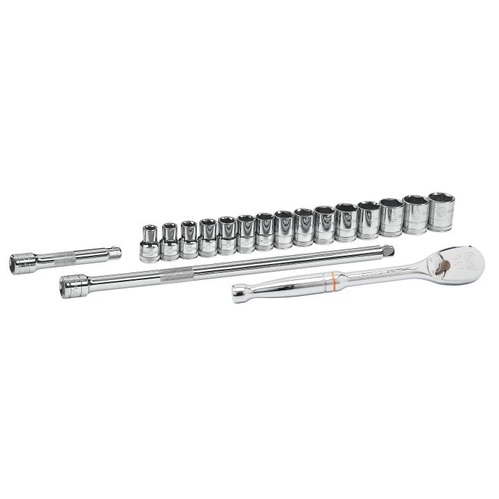 Zahnradschlüssel, Gearwrench Metrischer Mechaniker-Werkzeugsatz, 1/2"-Antrieb, 18-tlg.